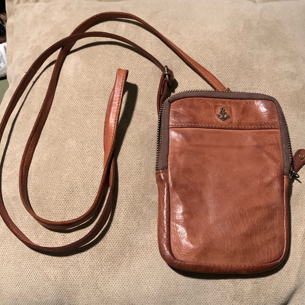 Harbour 2nd Distressed Genuine Leather cell phone crossbody bag